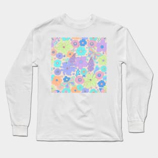 Summer Neon 70s flowers Long Sleeve T-Shirt